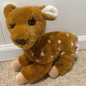 Vintage 1989 Dakin Plush Reindeer Tawnee Fawn w/ Long Eyelashes 12” Brown